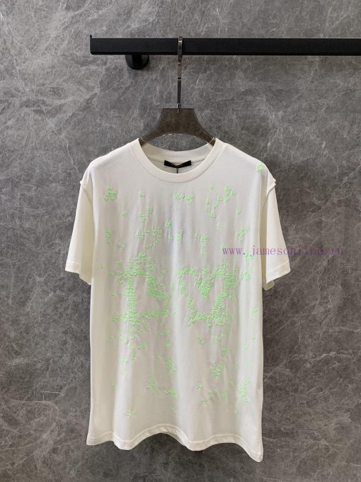 ZT56977 Louis Vuittin * 24 Spring/Summer New Starry Sky Embroidered Short Sleeve Round Neck T-s e91pohtp - Image 2