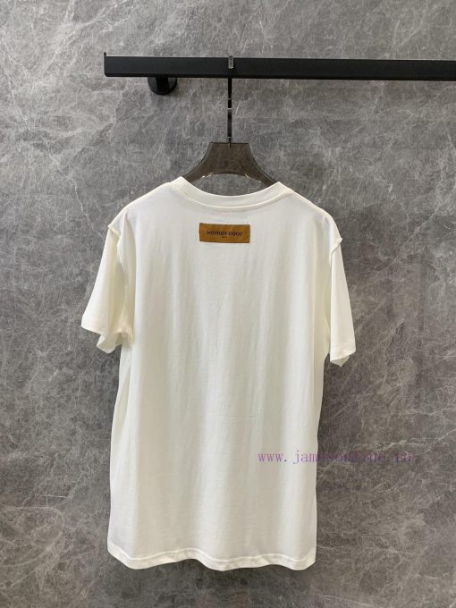 ZT56977 Louis Vuittin * 24 Spring/Summer New Starry Sky Embroidered Short Sleeve Round Neck T-s e91pohtp - Image 3