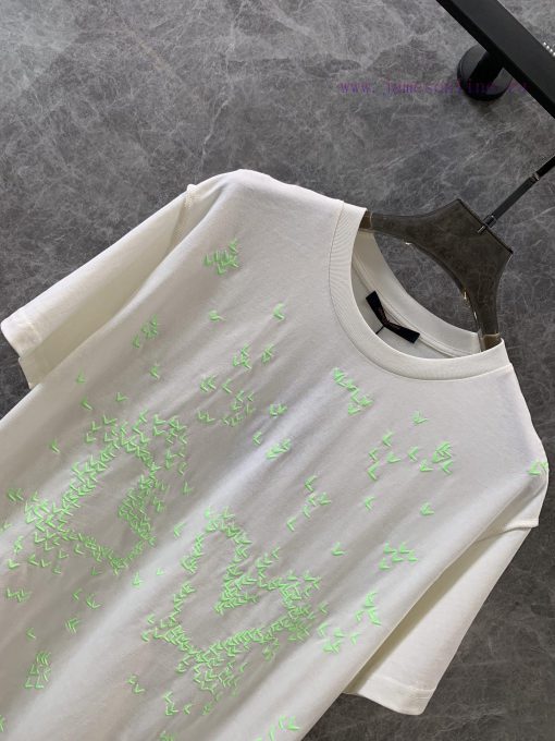 ZT56977 Louis Vuittin * 24 Spring/Summer New Starry Sky Embroidered Short Sleeve Round Neck T-s e91pohtp - Image 4