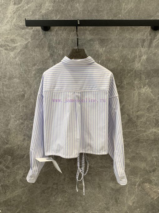 ZC60923 Alexa * Der Wang 25Ss Early Spring New Striped Lace Up Long Sleeved Shirt | Yb Develope jz2dtnv7 - Image 3