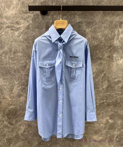 ZC60925 Miumi * 25Ss Spring/Summer New Scout Series Scarf Tie And Shirt | Produced As A Fashion jvqqz1t2