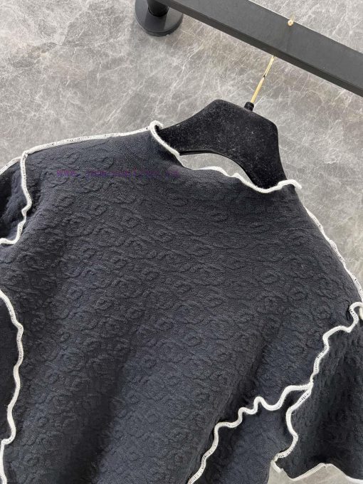 ZT60927 Chanel 25s Spring/Summer New Jacquard Slimming Knitted Top | Produced With Contrast Lac o1tudv8b - Image 5