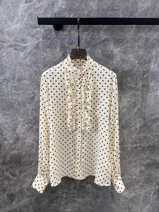 ZC60928 Valentino 25s Spring/Summer New Silk Ruffle Polka Dot Shirt | YB Has Developed A Perfec vzuhzuli - Image 2