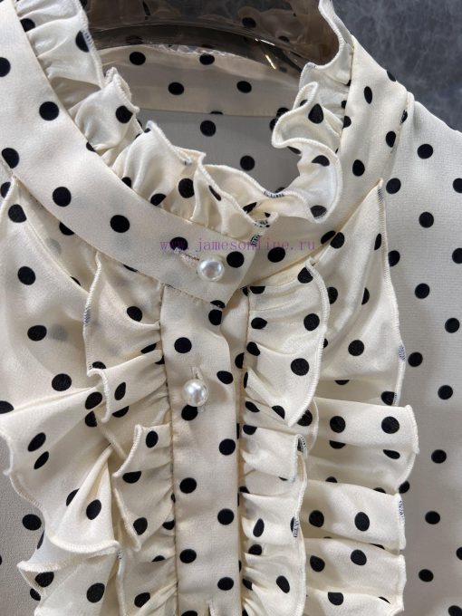 ZC60928 Valentino 25s Spring/Summer New Silk Ruffle Polka Dot Shirt | YB Has Developed A Perfec vzuhzuli - Image 6