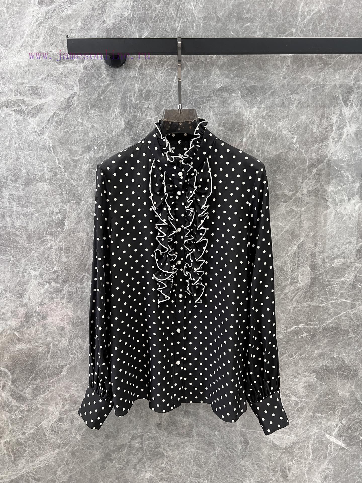 ZC60928 Valentino 25s Spring/Summer New Silk Ruffle Polka Dot Shirt | YB Has Developed A Perfec 8waskaop - Image 2
