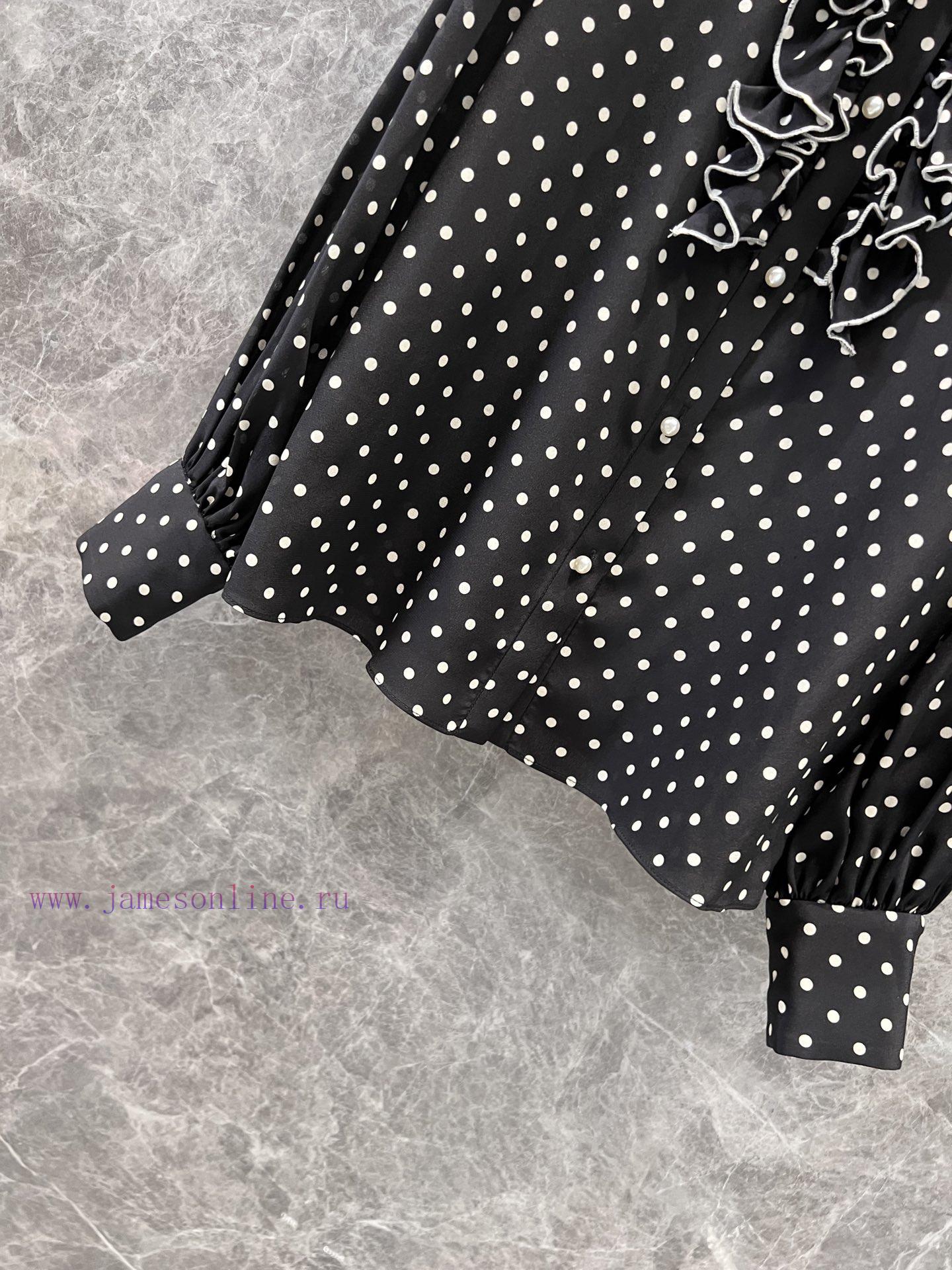 ZC60928 Valentino 25s Spring/Summer New Silk Ruffle Polka Dot Shirt | YB Has Developed A Perfec 8waskaop - Image 7