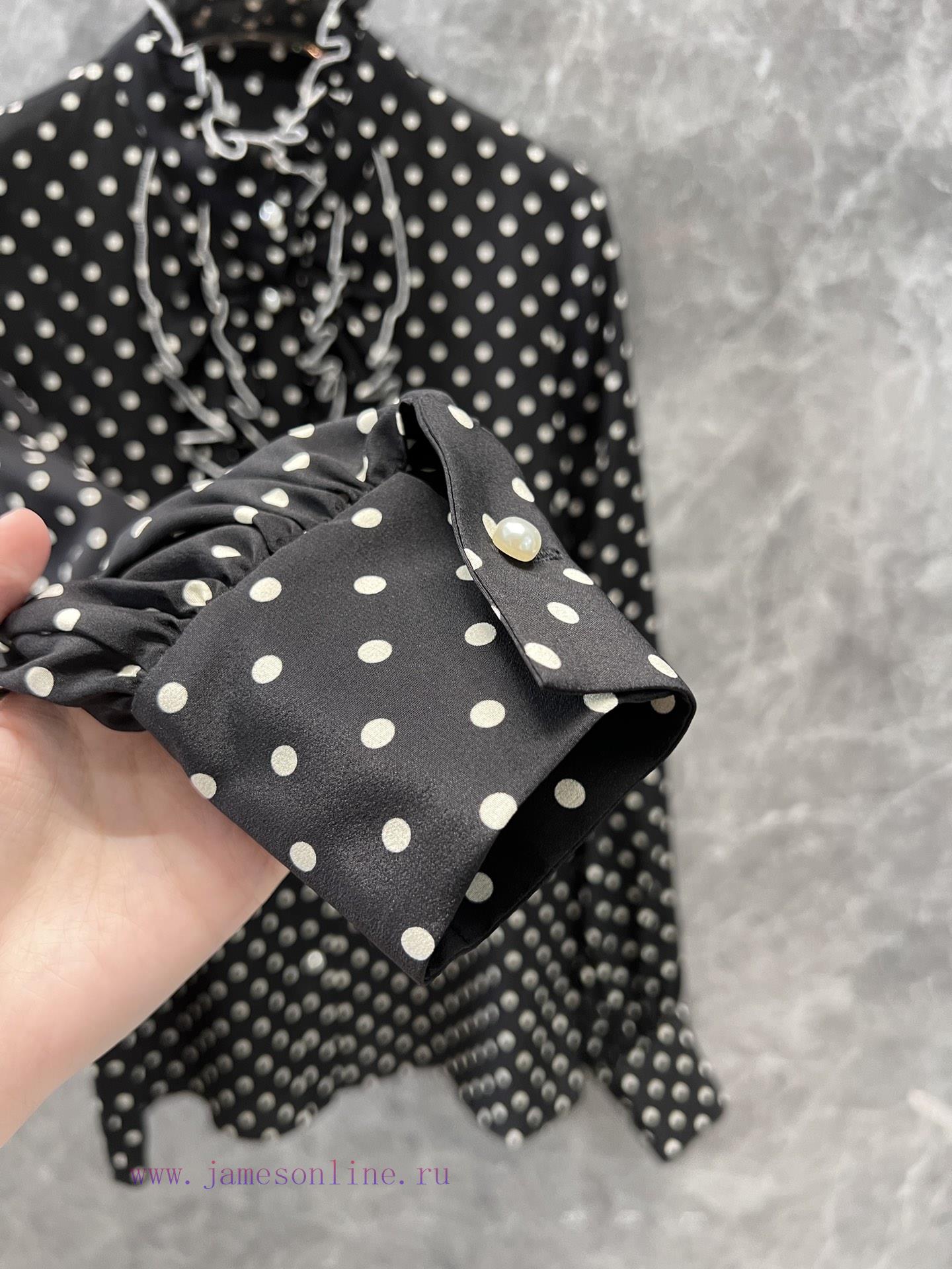 ZC60928 Valentino 25s Spring/Summer New Silk Ruffle Polka Dot Shirt | YB Has Developed A Perfec 8waskaop - Image 8