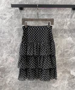 ZB60931 Valentino 25s Spring/Summer New Silk Polka Half Skirt | Yb's Classic Black And White Po l9q3ldgs