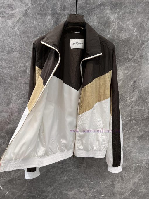 ZW60932 SAINT LAUR * NT 25Ss Early Spring New Color Blocked Pleated Nylon Jacket Jacket 丨 Devel ivtvrhj8 - Image 3