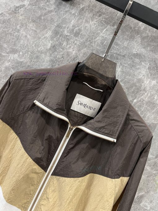 ZW60932 SAINT LAUR * NT 25Ss Early Spring New Color Blocked Pleated Nylon Jacket Jacket 丨 Devel ivtvrhj8 - Image 5