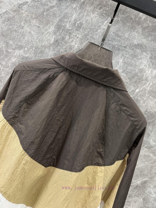 ZW60932 SAINT LAUR * NT 25Ss Early Spring New Color Blocked Pleated Nylon Jacket Jacket 丨 Devel ivtvrhj8 - Image 6