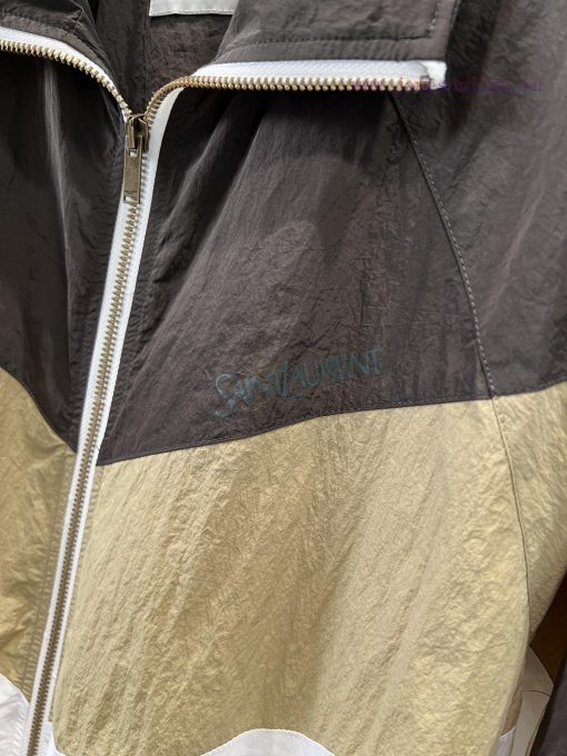 ZW60932 SAINT LAUR * NT 25Ss Early Spring New Color Blocked Pleated Nylon Jacket Jacket 丨 Devel ivtvrhj8 - Image 7
