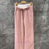 ZK60938 Miumi * 25Ss Spring/Summer New Letter Ribbon Waist Drawstring Raw Edge Casual Pants | T 3q637afh