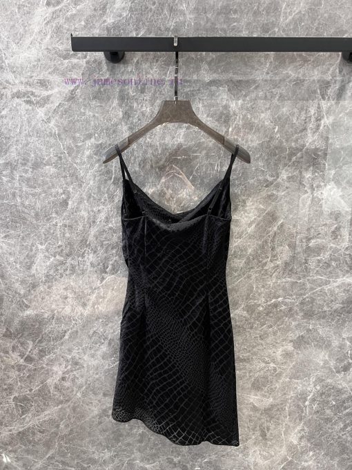 ZL60939 SAINT LAUR * NT 25Ss Spring/Summer New Crocodile Pattern Jacquard Strap Skirt | A Stunn srk2v9x5 - Image 3