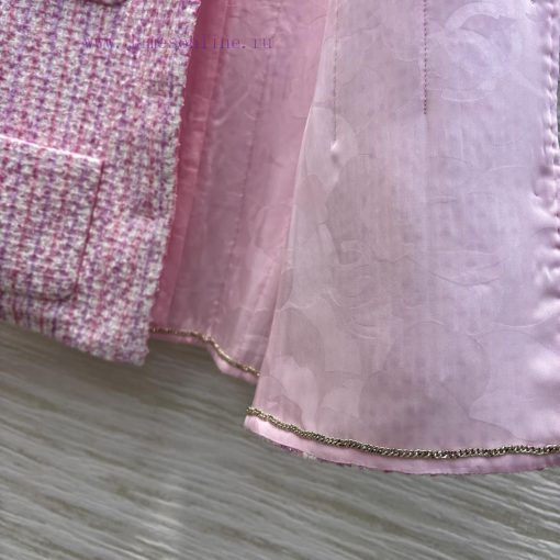 CW77130 Chanel 25 Early Spring Chanel Style Coarse Tweed Vest Jacket High-end Age Reducing Pink fo6zvej4 - Image 8