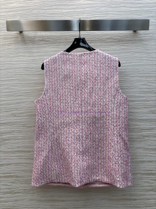 CW77130 Chanel 25 Early Spring Chanel Style Coarse Tweed Vest Jacket High-end Age Reducing Pink fo6zvej4 - Image 9