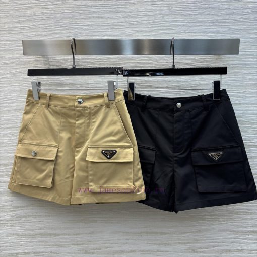 CK77133 Prada 25 New Model Triangle Pocket Workwear Shorts With Wide Legs. The Design Of The Wo 26kbug8v - Image 2