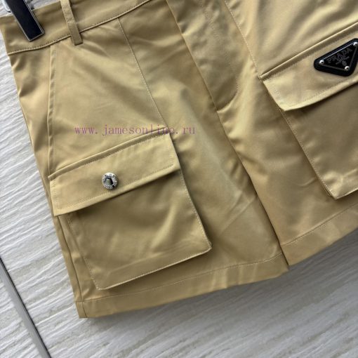 CK77133 Prada 25 New Model Triangle Pocket Workwear Shorts With Wide Legs. The Design Of The Wo 26kbug8v - Image 6