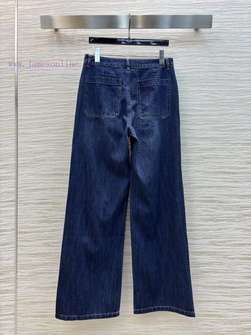 CK77135 Dior 25 Spring/Summer Double Sided Ribbon Splicing Design Straight Leg Jeans Super Easy g98mwfv3 - Image 9