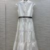 CL77139 Max 25 Spring/Summer New Collection Flyover Sleeve Waist Dress With Stand Up Collar And 1r3dhd91
