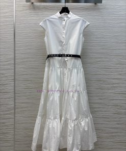 CL77139 Max 25 Spring/Summer New Collection Flyover Sleeve Waist Dress With Stand Up Collar And 1r3dhd91