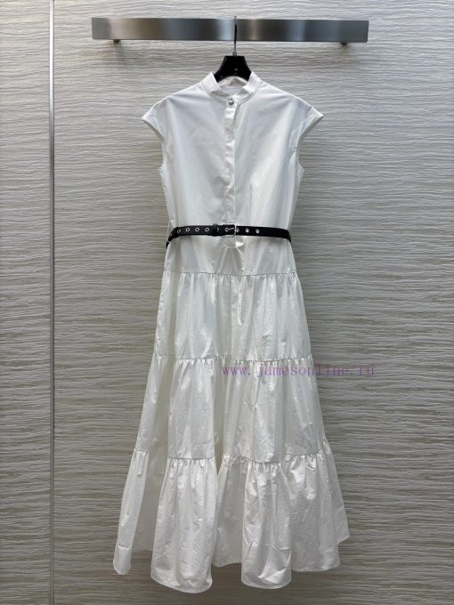 CL77139 Max 25 Spring/Summer New Collection Flyover Sleeve Waist Dress With Stand Up Collar And 1r3dhd91 - Image 2