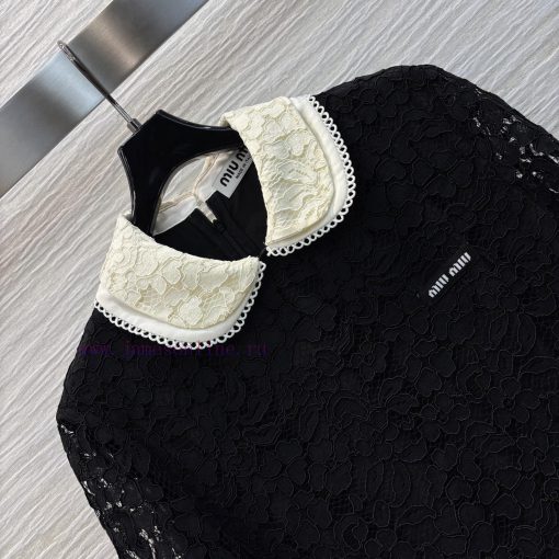 CL77151 Miu Miu 25 Spring/Summer New Collection Color Contrasting Water Soluble Polo Collar Lac sc13b6vl - Image 6
