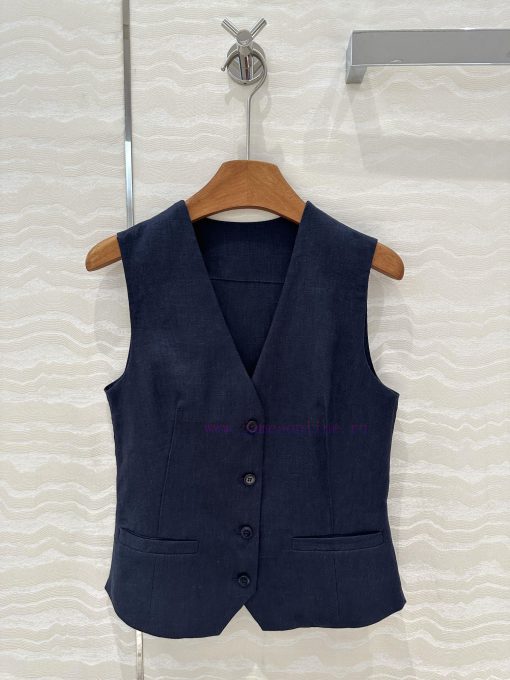 AT76660 Row Style Cotton Linen Camisole Vest Set Without Lining Vest Paired With Pleated Straig jnjqync6 - Image 3