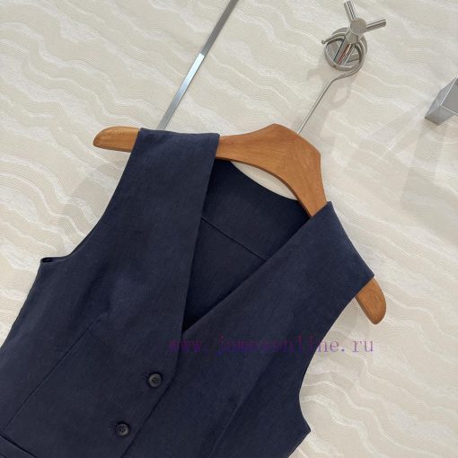AT76660 Row Style Cotton Linen Camisole Vest Set Without Lining Vest Paired With Pleated Straig jnjqync6 - Image 4
