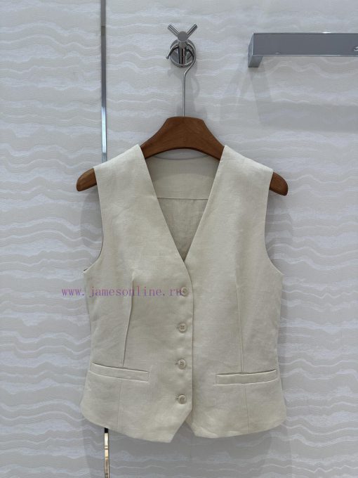AT76660 Row Style Cotton Linen Camisole Vest Set Without Lining Vest Paired With Pleated Straig 2uksxq2b - Image 3