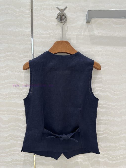 AT76660 Row Style Cotton Linen Camisole Vest Set Without Lining Vest Paired With Pleated Straig jnjqync6 - Image 10