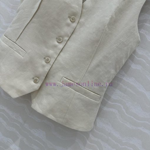 AT76660 Row Style Cotton Linen Camisole Vest Set Without Lining Vest Paired With Pleated Straig 2uksxq2b - Image 7