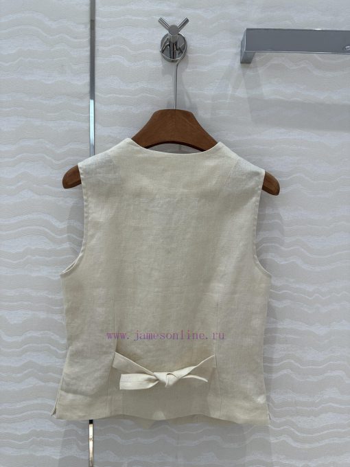 AT76660 Row Style Cotton Linen Camisole Vest Set Without Lining Vest Paired With Pleated Straig 2uksxq2b - Image 10