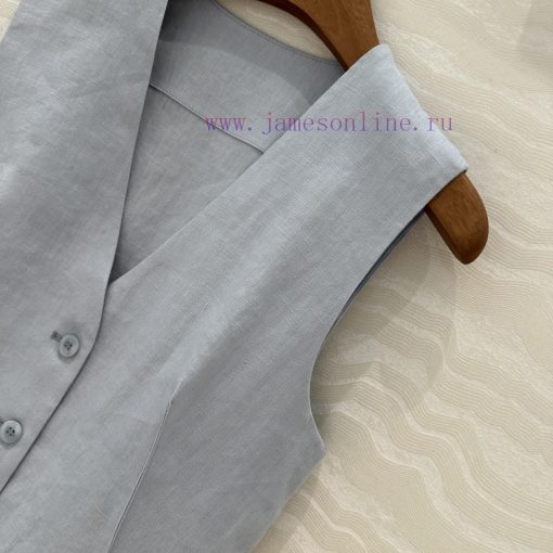 AT76660 Row Style Cotton Linen Camisole Vest Set Without Lining Vest Paired With Pleated Straig ulqzvj5b - Image 5
