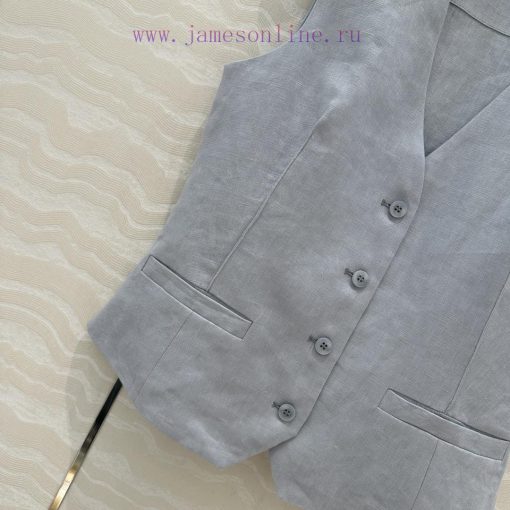 AT76660 Row Style Cotton Linen Camisole Vest Set Without Lining Vest Paired With Pleated Straig ulqzvj5b - Image 7
