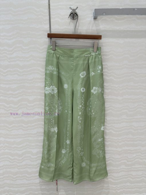 AK77159 Hermes 25s Early Spring New Product Brides Gala En Fleurs Printed Silk Wide Leg Straigh wtegd8cv