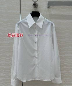 🤞 AC77165 Coco Chanel Girls' French Palace Style Pearl Button Shirt Hidden Style ️ Net Version ud1kxcof