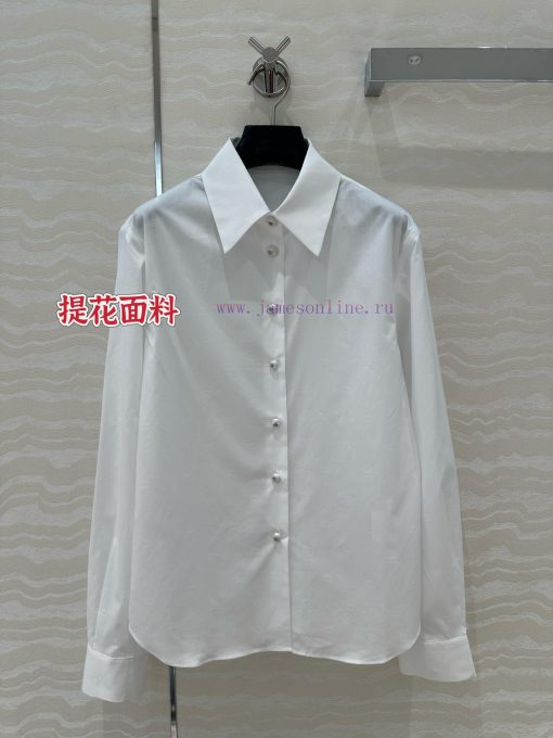 🤞 AC77165 Coco Chanel Girls' French Palace Style Pearl Button Shirt Hidden Style ️ Net Version ud1kxcof