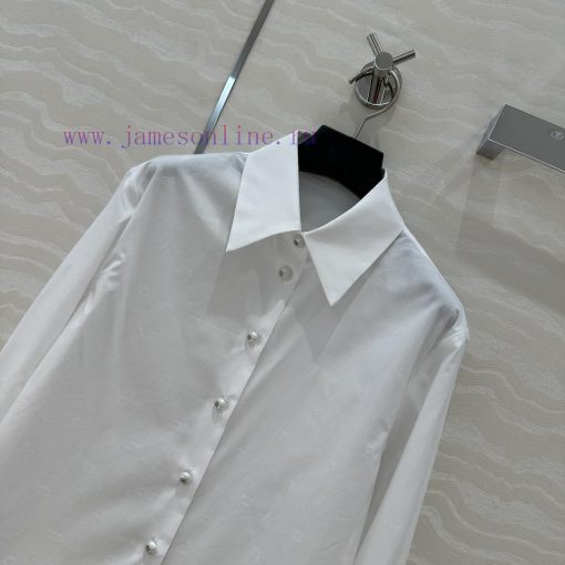 🤞 AC77165 Coco Chanel Girls' French Palace Style Pearl Button Shirt Hidden Style ️ Net Version ud1kxcof - Image 3