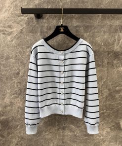 ZW60952 Chanel 25Ss Spring/Summer New Striped Short Knitted Cardigan Jacket | Customized Super ni3o3c8v