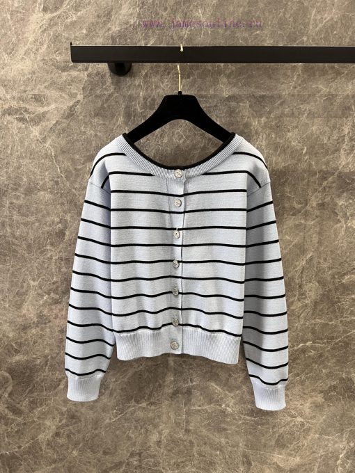 ZW60952 Chanel 25Ss Spring/Summer New Striped Short Knitted Cardigan Jacket | Customized Super ni3o3c8v - Image 3