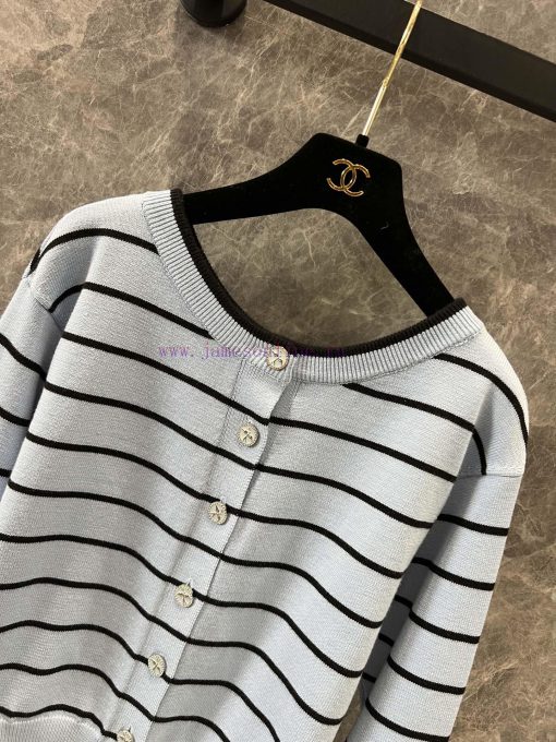 ZW60952 Chanel 25Ss Spring/Summer New Striped Short Knitted Cardigan Jacket | Customized Super ni3o3c8v - Image 4