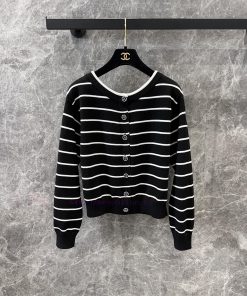 ZW60952 Chanel 25Ss Spring/Summer New Striped Short Knitted Cardigan Jacket | Customized Super ryorg58g
