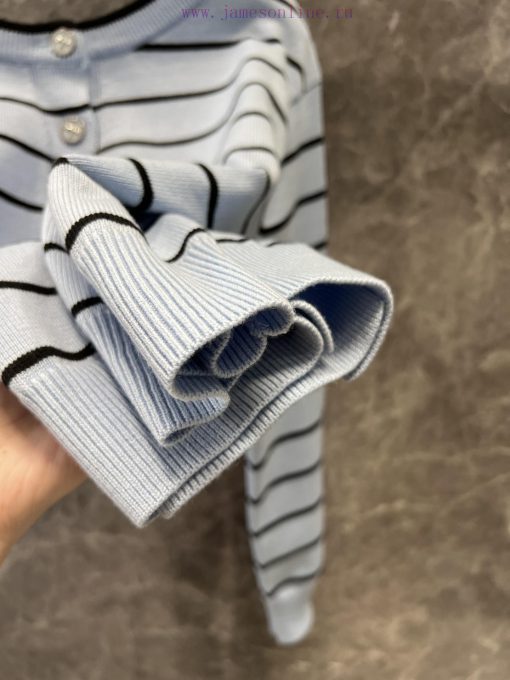 ZW60952 Chanel 25Ss Spring/Summer New Striped Short Knitted Cardigan Jacket | Customized Super ni3o3c8v - Image 9