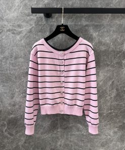 ZW60952 Chanel 25Ss Spring/Summer New Striped Short Knitted Cardigan Jacket | Customized Super jtuznyjo