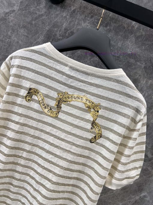 ZT60955 Dior 25Ss Spring/Summer New Linen Knitted Pentagram Short Sleeve Top 丨 YB Development's s1lsvqty - Image 5
