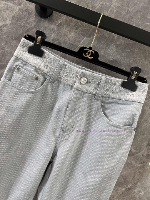 ZK60961 Chanel 25SS Summer New Lace Splicing Micro Lap Casual Pants | This Pair Of Super Beauti s6t1i2fu - Image 4