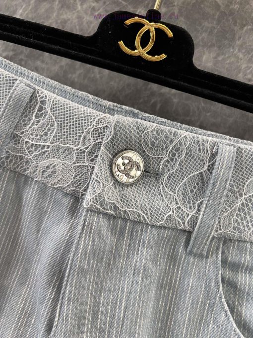 ZK60961 Chanel 25SS Summer New Lace Splicing Micro Lap Casual Pants | This Pair Of Super Beauti s6t1i2fu - Image 6
