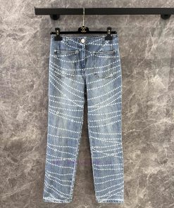ZK60963 Chanel 25p Spring/Summer New Double Pocket Chain Jeans | Produced With A Unique Double bxs3r348