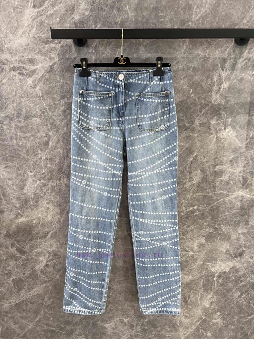 ZK60963 Chanel 25p Spring/Summer New Double Pocket Chain Jeans | Produced With A Unique Double bxs3r348